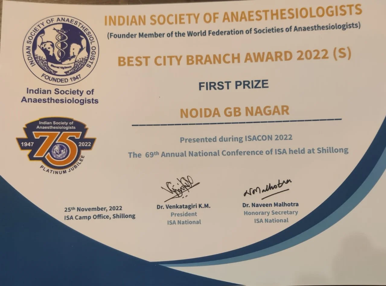 Best Branch Award to ISA Noida at ISACON 2022