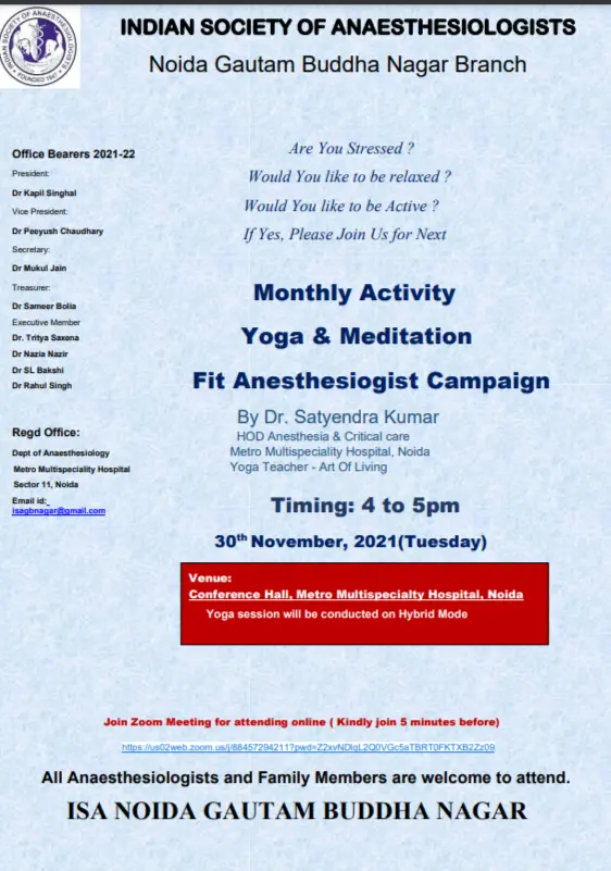 Yoga & Meditation Fit Anesthesiogist Campaign