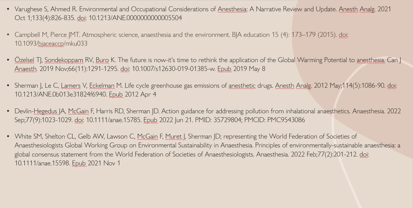 Climate Change & Anaesthesia